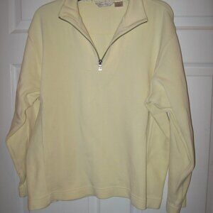 Tommy Bahama 1/4 Zip Long Sleeve Polo Pale Yellow Men's Size Large